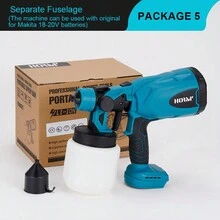 Small Household Cordless Handheld Paint Sprayer (Machine Only), DIY Mini Spray Gun, Pure Copper Core Motor High-Capacity Paint Sprayer, Power 1500W, Suitable For Painting Wood, Plastic, Metal And Other Materials - Blue - View 13
