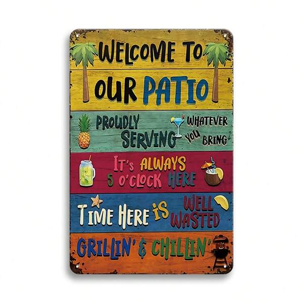 1pc, Vintage Metal Tin Sign For Swimming Pool Backyard Bar - 8''x12'' Wall Art For Home, Restaurant, Cafe, Garage - Water-Proof And Dust-Proof Best Gifts Birthday