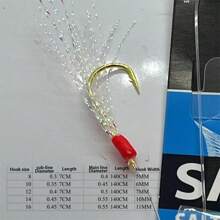 1pc Sabiki Fish Skin Bait Rigs High Carbon Hook With Luminous Glow Bead For Saltwater And Freshwater Fishing Blue Color - Blue - View 8