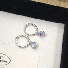 Pendientes Colgantes De Plata Esterlina S925 Con Turquesa Verde Y Ágata Negra Linda, Aretes De Piedra De Luna, Moda De