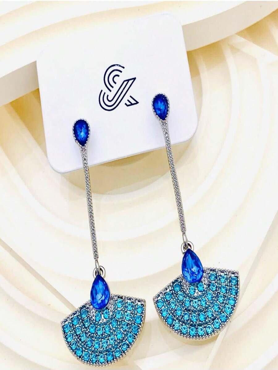 Stud Earrings - Màu xanh lam - Xem 1