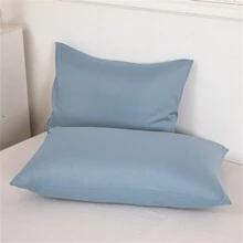 Una Funda De Almohada De Color Sólido, Tela Suave, Amigable Con La Piel Y Transpirable, Adecuada Para Dormitorio O Viaje De Negocios De Hotel