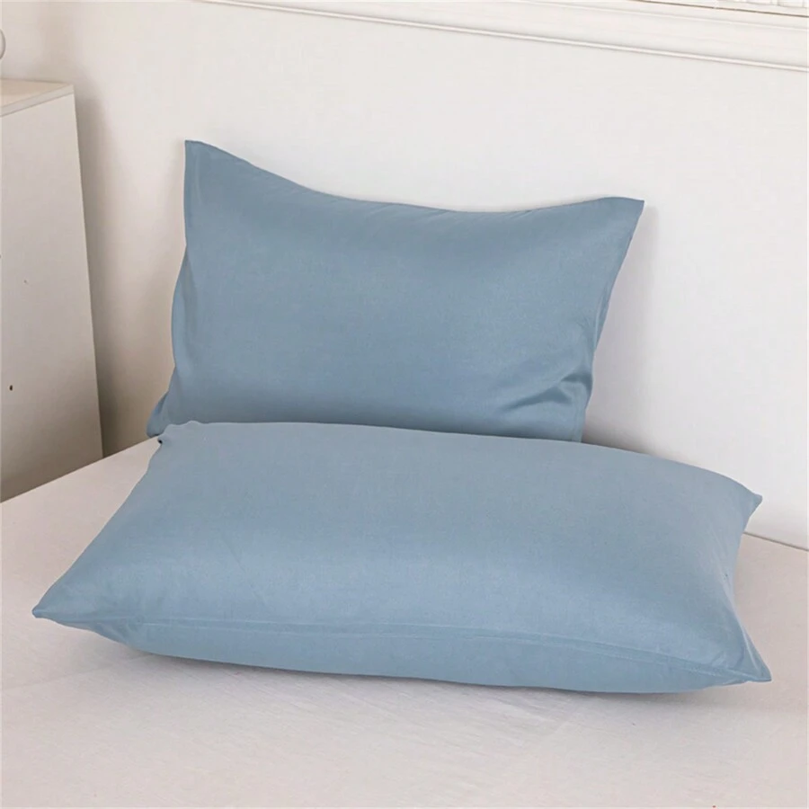 Una Funda De Almohada De Color Sólido, Tela Suave, Amigable Con La Piel Y Transpirable, Adecuada Para Dormitorio O Viaje De Negocios De Hotel