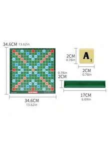 1 Set Interactive Spelling English Word Board Game, Party Word Puzzle Game, Mini Letter Mahjong Table Game Toy - Multicolor - View 4