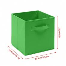 Foldable Storage Boxes Set Of 2,Non-Woven Fabric Storage Box Set,Storage Drawers For Cube Storage Unit,26.5x26.5x28 Cm - Green - View 2