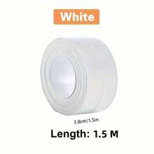 1捲密封帶,廁所浴室腰線貼,自粘防水防霉貼,適用於廚房水槽牆角 - 白色 - 查看 5