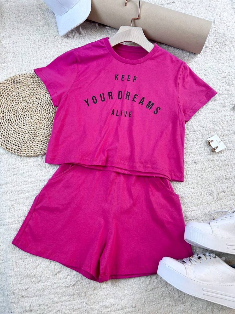 Women Two-Piece Outfits - Màu Hồng Tươi - Xem 1