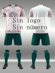 Soccer Uniforms Teams Boyfriend Style Men's Sports Set/Solid Color National Team Soccer Uniform Set, Competitive Soccer Uniform, Soccer Practice Uniform, No Logo, No Numbers - White - View 1