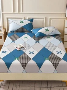 1 Tấm Tấm In Phản Ứng Nhiều Màu, Tấm Trải Bốn Tầng Mềm Mại, Dày Thời Trang, Mềm Mại Thoải Mái Cho Phòng Ngủ Gia Đình Và Sử Dụng Ngoài Trời - Nhiều màu - Xem 5