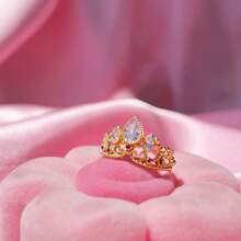 Adjustable Rapunzel Crown Rings Fashion  Gold Plated Wedding Geek Jewelry Opening High-End Princess Ring Woman - Gold - View 4