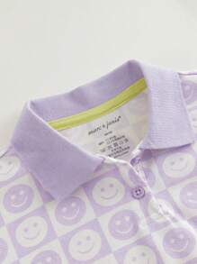 MARC&JANIE 2pcs Young Girl Cool Sporty Moisture Wicking Polo Collar Short Sleeve And Shorts Set, Summer - Multicolor - View 6