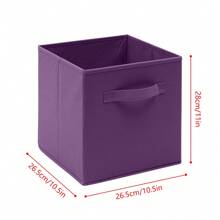 Foldable Storage Boxes Set Of 2,Non-Woven Fabric Storage Box Set,Storage Drawers For Cube Storage Unit,26.5x26.5x28 Cm - Purple - View 2