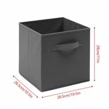 Foldable Storage Boxes Set Of 2,Non-Woven Fabric Storage Box Set,Storage Drawers For Cube Storage Unit,26.5x26.5x28 Cm - Dark Grey - View 2