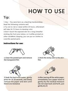 1片化學方程式紋身貼紙,防水持久7-14天,適用於男女日常使用手臂、腿 - 灰色 - 查看 7