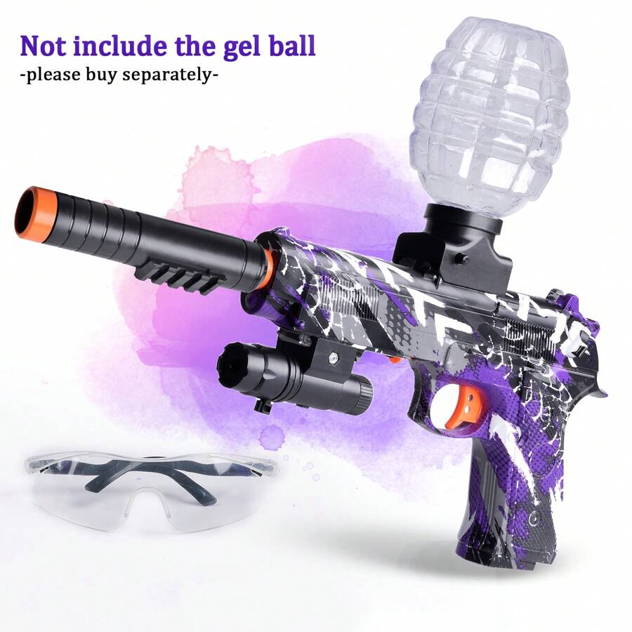 Electric Gel Ball Blaster, Rechargeable Automatic Splatter Ball Blaster, Great For Outdoor Activities - Shooting Team Game - Purple - View 1