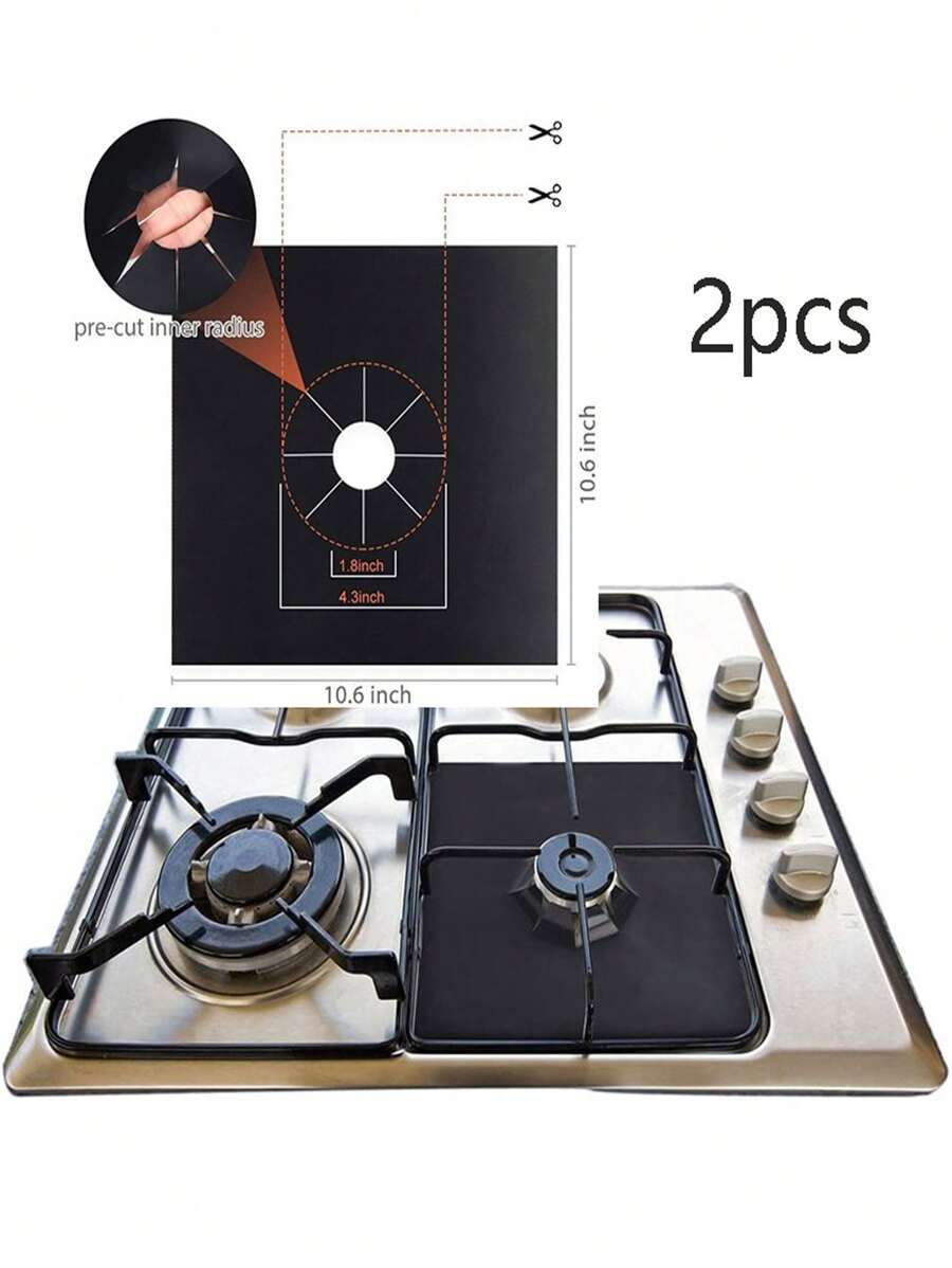 2PCS Reusable Gas Stove Mats, Gas Stove Protection Mats, AntiFouling