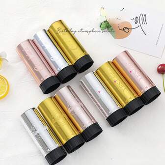 1入組手持五角星形式打銅彩帶霧劑，婚禮、情人節、生日派對、求婚等慶祝活動使用，附有心形婚禮禮儀室內外慶祝銅彩噴霧器，3入組多色款式