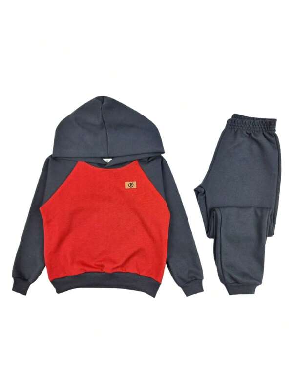 Conjunto Infantil em Moletom Menino Com Capuz Moda Kids Inverno