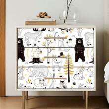 1片45x300cm可愛卡通動物圖案剝離式pvc啞光紋理壁紙,適用於臥室、客廳、家具、牆面翻新、廚房、桌面、櫥櫃,4季diy自粘式壁貼 - XBZ122 - 查看 5