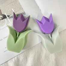 1個太陽花、鬱金香、花燭造型矽膠模具，花形燭矽膠模具，DIY樹脂、石膏、肥皂，家居裝飾 - 白色 - 查看 4