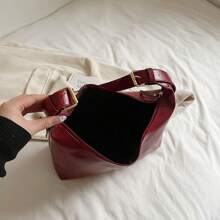 Túi xách Maillard Soft And Spacious Commute Tote Bag, Túi đeo vai cổ điển thời trang thường ngày mới 2024 - Đỏ - Xem 2