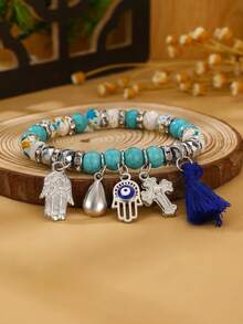 1 Miếng Vintage Bohemian Phong cách Hỗn hợp Đá cườm Tua Vòng tay Đối với phụ nữ - hạt - Xem 11