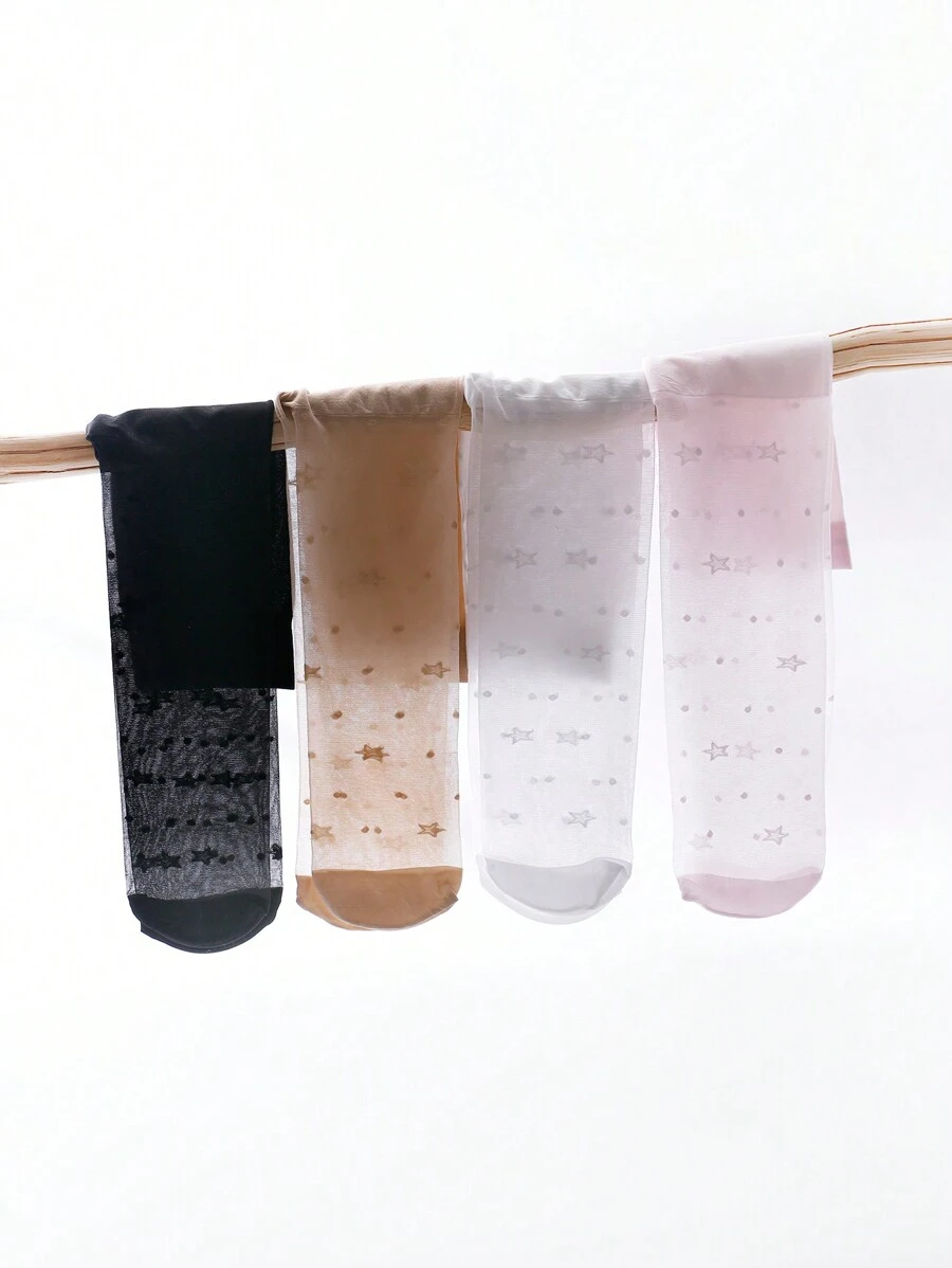 4雙超薄全足跳舞緊身褲適用於女孩 - 彩色 - 查看 1