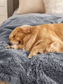 Waterproof Dog Blankets For Dogs - Calming Cat Blanket For Couch Protector Washable, Long Fau X Fur Pet Blanket For Puppy, Reversible Furniture Protection - 灰色 - 查看 6