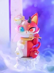 1个随机款式可爱猫咪星座主题动漫人物/包，采用PVC和ABS材料制成，可爱的桌面装饰品，是收藏家和亲人的理想礼物。 - 藍色 - 查看 6