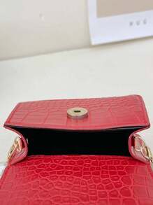 Bolso Bandolera Infantil Para Niñas, Mini Bolso Con Lazo, Cadena De Perlas - Rojo - Ver 7