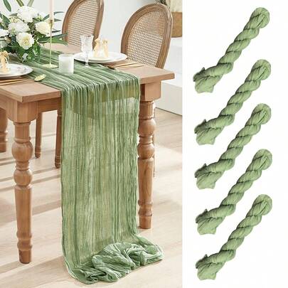 5 piezas Banderas de mesa plisadas verdes, Banderas de mesa plegables, Manteles verdes, Suministros para fiestas, Regalos de cumpleaños, Decoraciones de cumpleaños, Manteles transparentes burdeos, Decoración central de la mesa de fiesta, Decoraciones de fiesta, Recuerdos de boda, Manteles, Regalos de boda, Manteles de cocina, Versátil para diversas fiestas, bodas, duchas nupciales, cumpleaños, baby showers, Año Nuevo, etc.