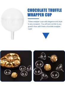 40pcs DIY Candy Chocolate Flower Stand Set, Including 20 Clear Ball-Shaped Containers And 20 Bamboo Sticks For Wedding, Graduation, Mother's Day, Anniversary, Party And Birthday Bouquet Materials Packaging