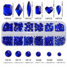 Juego de 12 rejillas surtidas de piedras de cristal AB 3D acrílicas para decoración de uñas, joyas artesanales, ropa y rostro, con herramientas para manualidades DIY