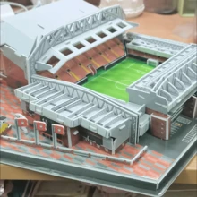 A Large-Sized 3D Paper Puzzle Of The Anfield Stadium Model, A Gift For Passionate Liverpool Fans - Multicolor - View 3