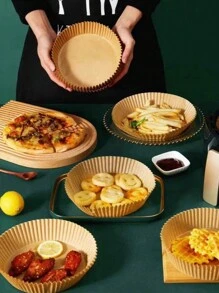 20/30/50/100pcs Air Fryer Paper Oil Blotting Paper Baking Silicone Paper Oven Placemat Tray