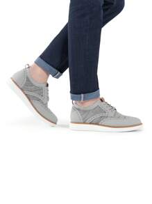 Men's Mesh Lace-Up Oxfords Sneakers Casual Dress Lightweight Walking Shoes 2.0 EVA Midsole MD Outsole - Xám - Xem 4