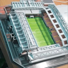 A Large-Sized 3D Paper Puzzle Of The Anfield Stadium Model, A Gift For Passionate Liverpool Fans - Multicolor - View 2