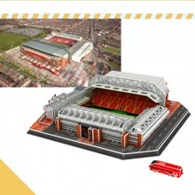 A Large-Sized 3D Paper Puzzle Of The Anfield Stadium Model, A Gift For Passionate Liverpool Fans - Multicolor - View 4