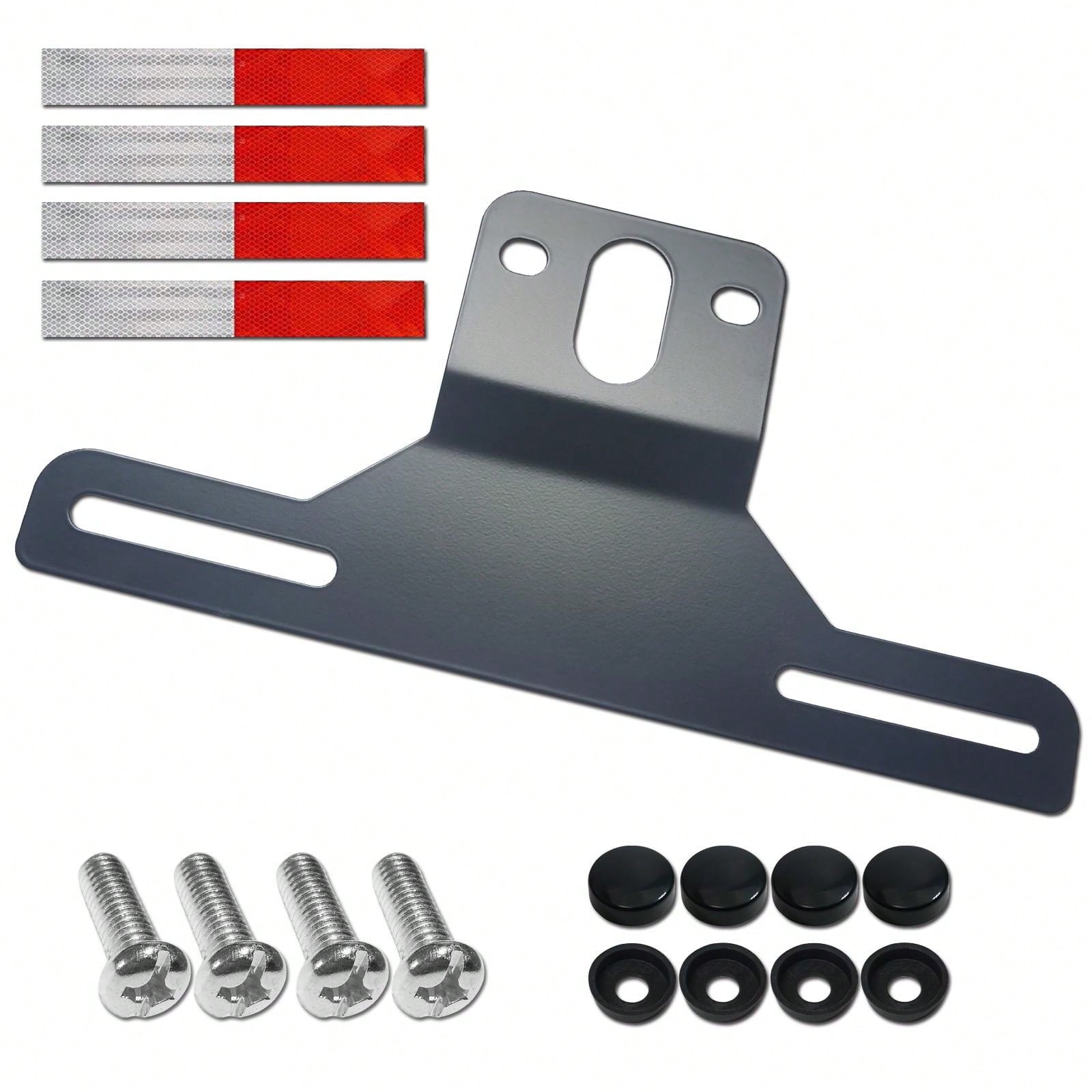 Black Trailer License Plate Bracket Frame 1 Pack Aluminum HeavyDuty