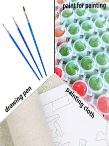 1 Set Of Digital Oil Painting Kit - Beige - View 4