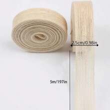 1pc 5Meters Natural Burlap Fabric With Burlap Ribbon For Christmas Tree Gift Wrapping Wedding Event Party Home Bows Crafts Decoration - Beige - View 2