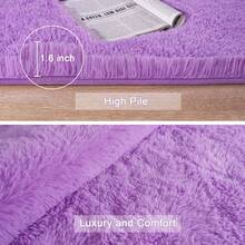 Available In A Variety Of Sizes And Colors Luxury Fluffy Area Rug Modern Shag Rugs For Bedroom Living Room, Super Soft And Comfy Carpet - 紫色 - 查看 2