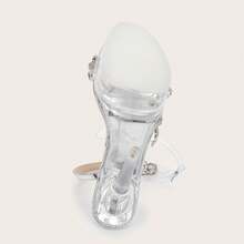 Shining Women Platform Candy Colors Rhinestones Multy Bands Ankle Strap High Heel Sandals Charming Catwalk And Club Dancing Heels Silvery - Silver - View 8