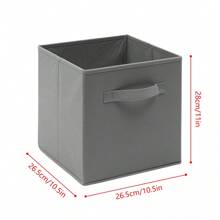 Foldable Storage Boxes Set Of 2,Non-Woven Fabric Storage Box Set,Storage Drawers For Cube Storage Unit,26.5x26.5x28 Cm - Light Grey - View 2