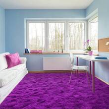 Available In A Variety Of Sizes And Colors Luxury Fluffy Area Rug Modern Shag Rugs For Bedroom Living Room, Super Soft And Comfy Carpet - 深紫色 - 查看 3