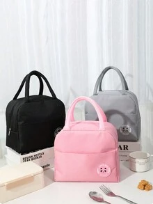 1入組便當袋,加厚鋁箔保溫午餐袋,便攜式便當袋 - 黑色 - 查看 3