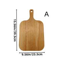 1pc Rubber Wood Cutting Board With Handle, Suitable For Meat, Cheese, Vegetables, Bread And Cooked Food, Perfect For All Kinds Of Holidays