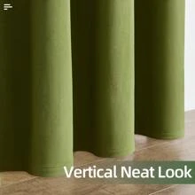Joydeco Olive Green 100% Blackout Velvet Curtains, 72 Inch Curtains 2 Panels Set, Black Out Curtains For Bedroom, Thermal Insulated Curtains For Living Room, Soundproof Curtains For Windows (52W X72L) - Olive Green - View 5