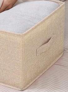 1pc Foldable & Washable Fabric Storage Box Without Cover For Clothing, Toy Organization - Beige - View 5