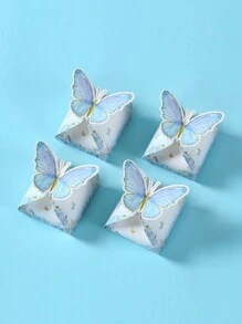 12pcs Blue Butterfly Shaped Mini Candy Boxes, Birthday, Wedding, Holiday Party Gift Packaging, Back To School, Valentine's Day Gift Boxes - Blue - View 4